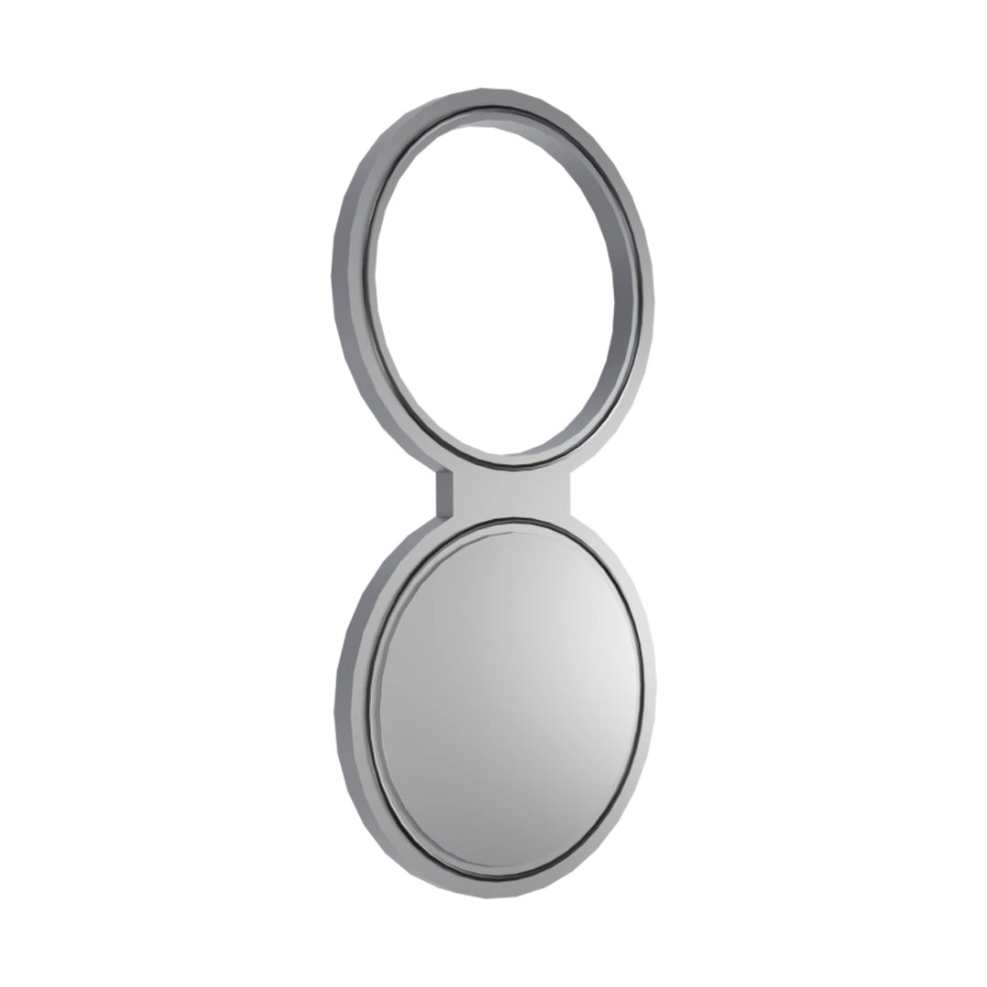 A traditional spectacle blind flange in 3D render.